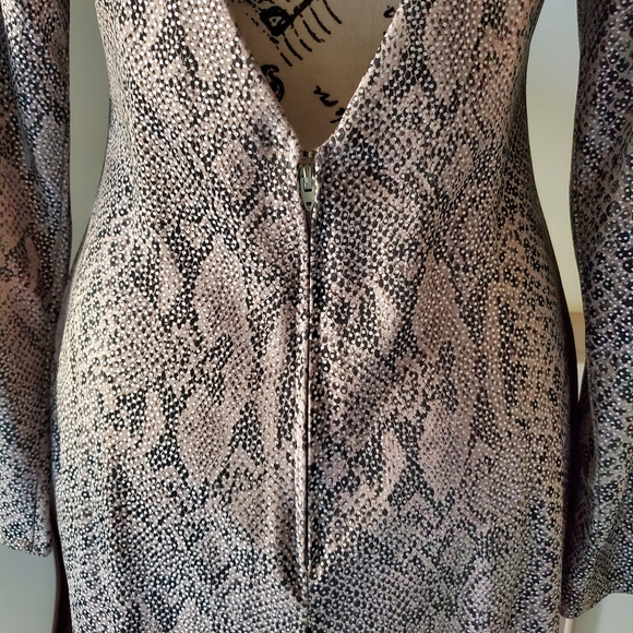 Vintage A.J. Bari snake print open back cocktail dress - Picture 6 of 16